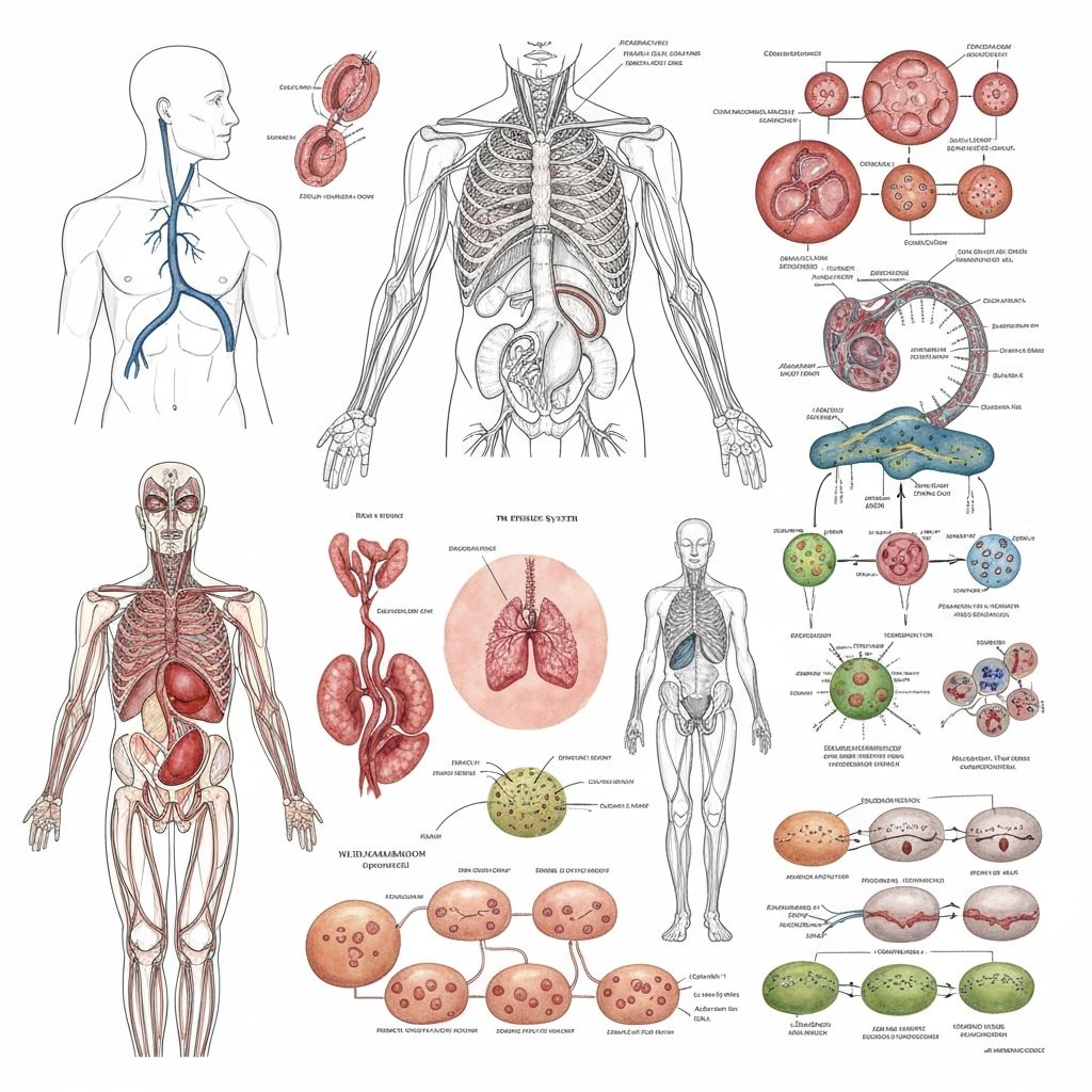 Scientific diagrams of human physiology